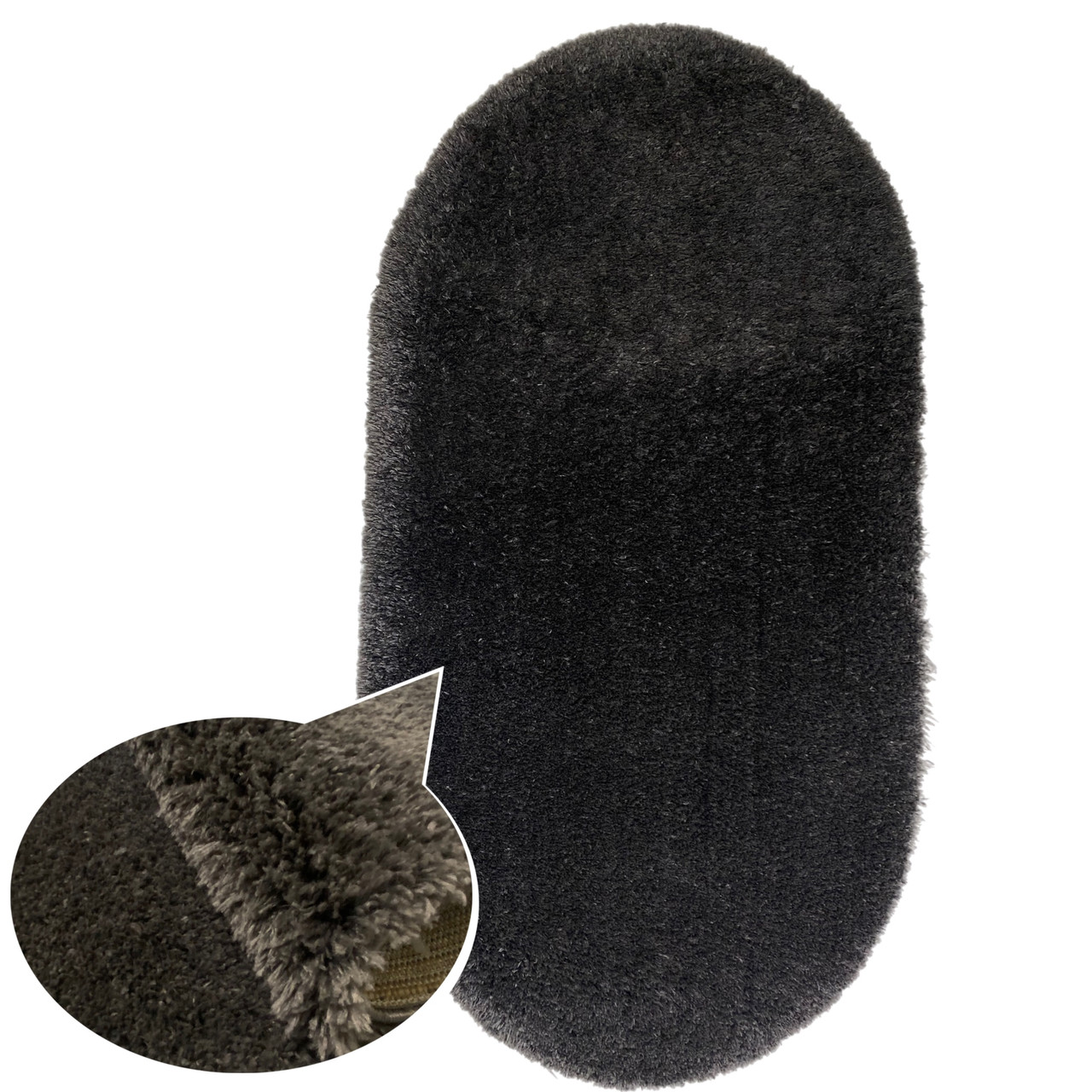 80x150 PUFFY Grey овал Shaggy килим на підлогу