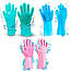 Рукавички для миття посуду з ворсинками Kitchen Gloves, Блакитні / Силіконові рукавички універсальні, фото 11