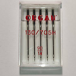 Голки швейні універсальні ORGAN №90 пластиковий бокс 5 штук для побутових швейних машин (6527)