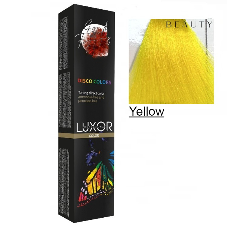 Пігмент прямої дії для волосся (Жовтий) LUXOR Professional Disco Colors Yellow 100 мл.