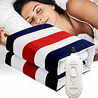 Електропростирадло односпальне YASAM 150х120 см, У різнобарвну смужку / Простирадло з електропідігрівом, фото 7