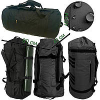 Баул-рюкзак 120 літрів дорожна сумка тактичний чорний водонепромокальний міський великій походний армійський речовий військові
