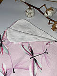 Багаторазова водовідштовхувальна пелюшка-непромокайка сірі та рожеві котики для дівчинки-непромокашка 50*70 см, фото 3