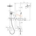 Душовий набір з верхнім душем та змішувачем колір мідний Invena NERI AU-09-B14, фото 2
