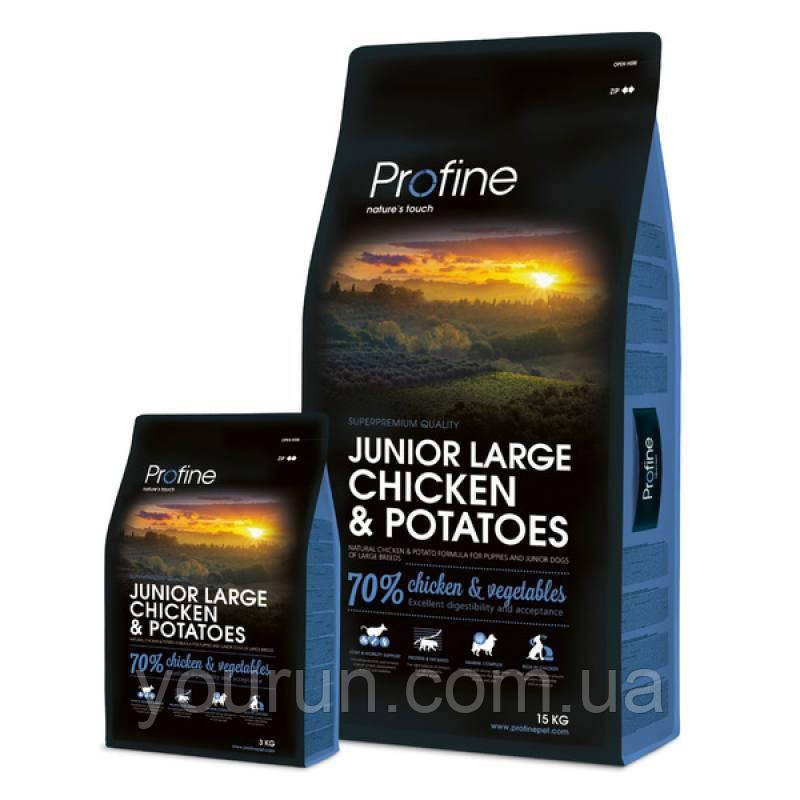 Profine Junior LargeBreed Chicken and Potatoes-Корм для молодих собак великих порід з куркою та картоплею 3кг
