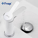 Змішувач для умивальника Frap F1041, білий/хром, фото 2