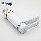 Змішувач для умивальника Frap F1041, білий/хром, фото 5