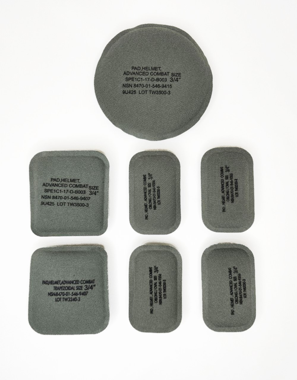 Комплект подушок Pad Set для балістичного шолома, оригінал USA, NSN 8470-01-546-9356