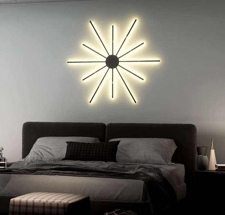 Настінний світлодіодний світильник у чорному каркасі в стилі Modern, фото 1