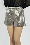Шорти з імітацією шкіри Zara 2398/241/808 металік L, фото 2