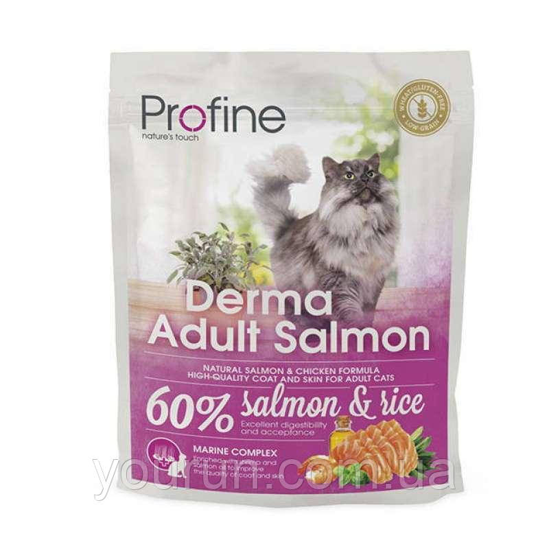 Profine (Профайн) Adult Derma Salmon - корм для довгошерстих котів та кішок, з лососем 300 гр