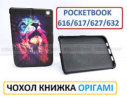 З кольоровим візерунком чохол підставка на Pocketbook 617, 627, 632 (Покетбук) Ivanaks Leo Nebula (туманність лева)
