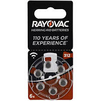 Батарейки для слухових апаратів Rayovac Extra 312 (6 шт.)