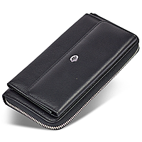 Чорний багатофункціональний гаманець-клатч з натуральної шкіри ST Leather ST027-1