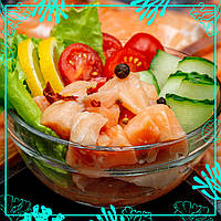 Шматочки лосося с/м без шкіри 500г