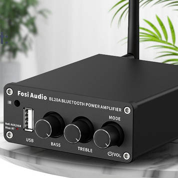 Підсилювач звуку Fosi Audio BL20A black. Bluetooth 5.0, 2x100W