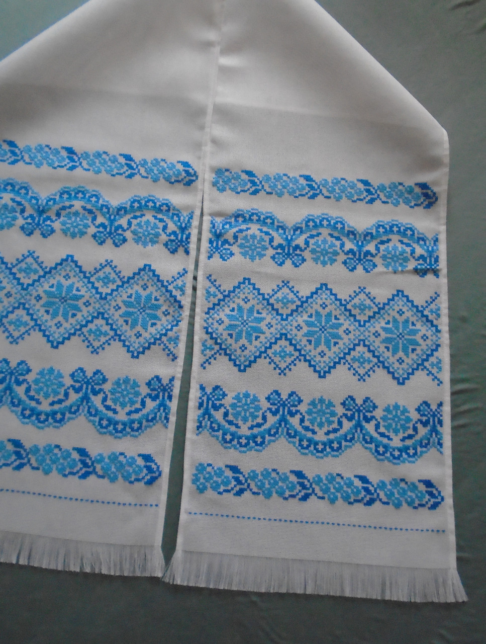 Вышитый рушник ручной работы в синем цвете - фото 5 - id-p684738078