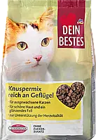 Сухий корм для кішок з м'ясом, качки та курки Dein Bestes Knuspermix mit Geflügel, 1кг