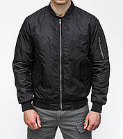 Мужская черная куртка бомбер весна - лето, удобная мужская куртка на весну - лето