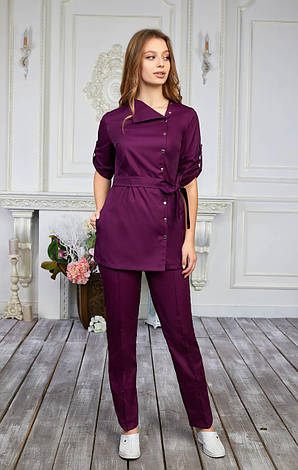 Жіноча медична куртка топ Влада фіолетовий - Одяг для косметологів, фото 2