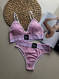 Стильний м'який комплект із трусиків і топіку, фото 4