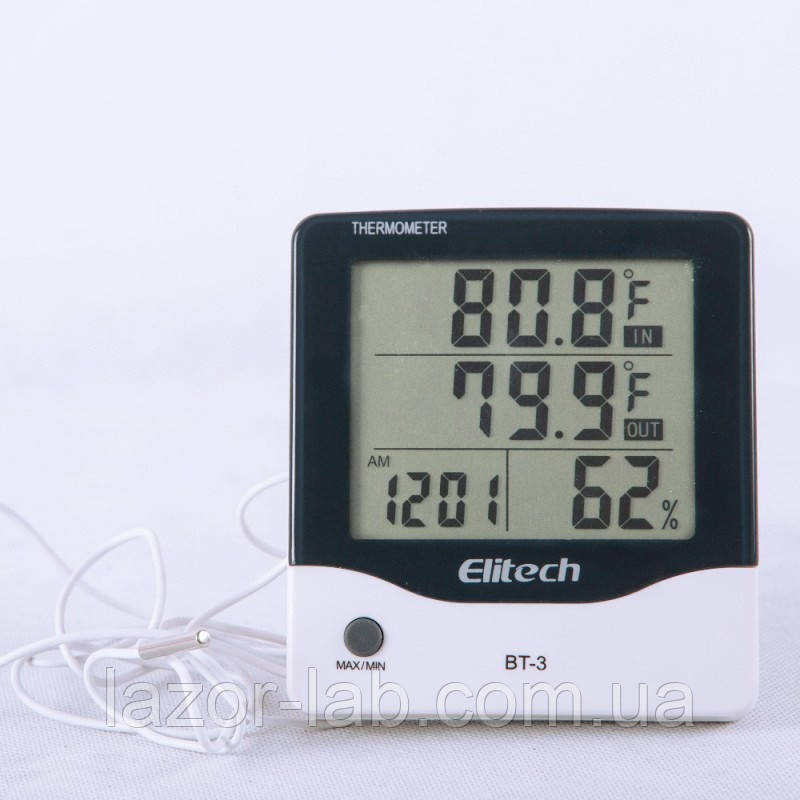 Цифровий термогігрометр Elitech BT-3 (Великобританія) (0-50 С; 20%…99%) с термопарой 1.5 м (-50...+70°C)