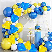 Набор 100 шаров для фотозоны Украина это Любовь Желтый и голубой