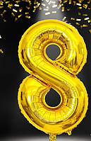 Фольговані кулі цифри, куля фольгована золото цифра 8, 100 см Китай