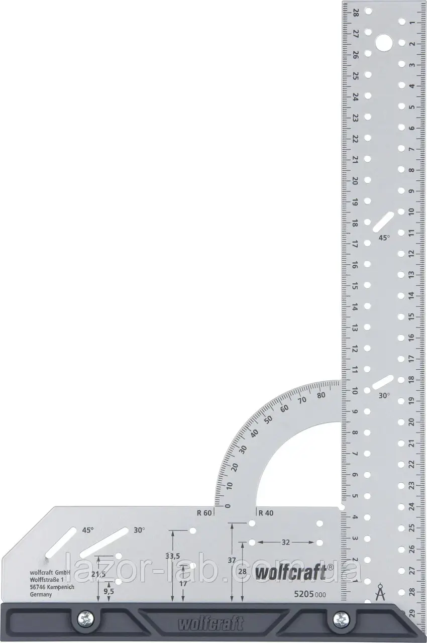 Косинець будівельний Wolfcraft 1836221 (300х200 мм). Германия