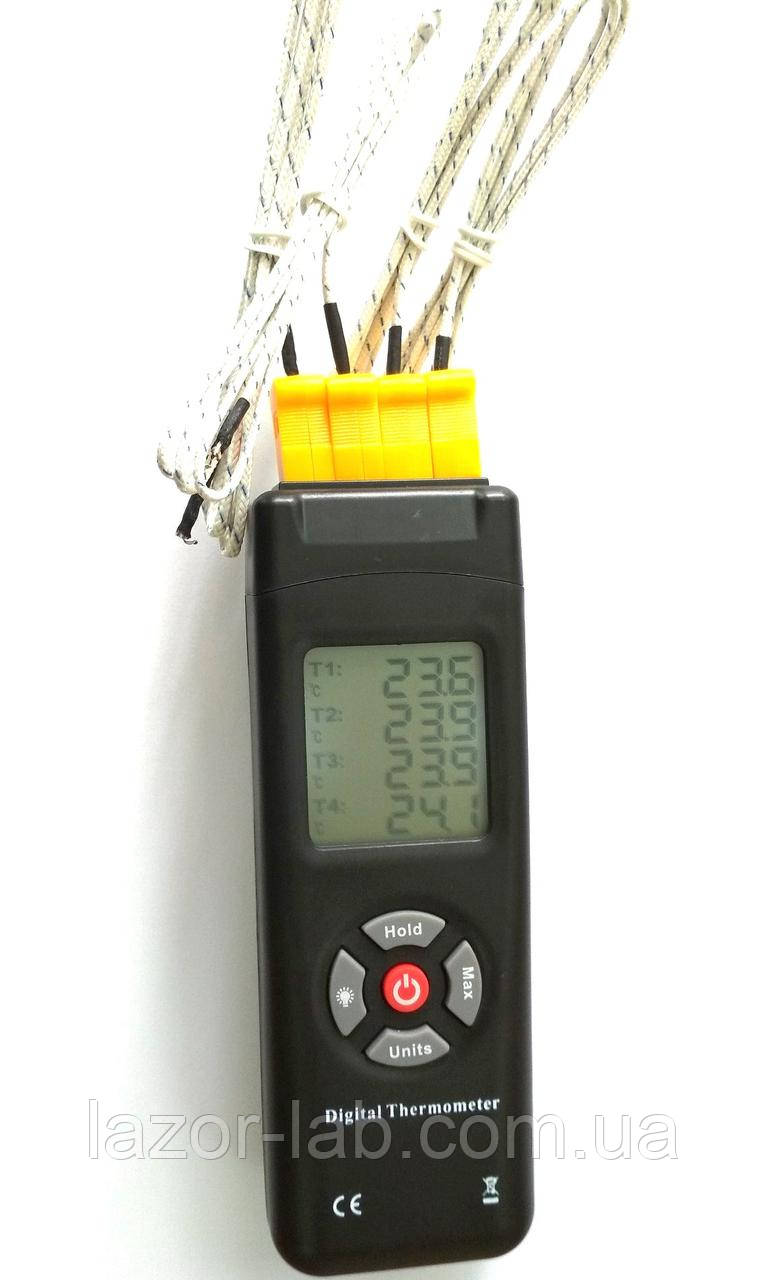 Чотириканальний термометр NKTECH MPR-9815 (від -50 до +1350 °C) з термопарою К-типу