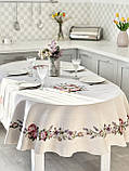 Скатертина на овальний стіл гобеленова Limaso 140х180 см., фото 4