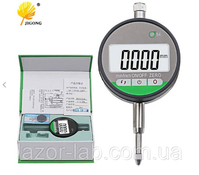Цифровий індикатор часового типу (ІЧЦ) JIGONG JIGIP54 (0-12,7 мм; 0,001 мм) у водозахисному корпусі IP54, фото 1