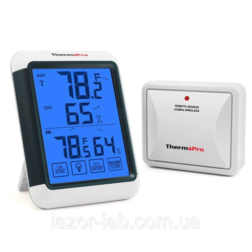 Термогігрометр ThermoPro TP65S/TP65A (-20...+70 °C; 10-99%; ±1°C; ±2%) з віддаленим датчиком T° (до 60 метрів)