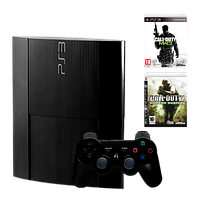 Набір Консоль Sony PlayStation 3 Super Slim 500GB Black Б/У Хороший + Гра Call of Duty Modern Warfare 3 Англійська Версія + Гра