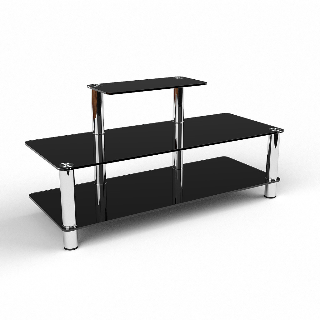 Стеклянная тумба под телевизор Нумина черная 90х36х40/50 см ...