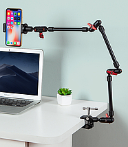 Тримач для телефона на стіл, кронштейн / підставка для смартфона, планшета з гнучким регулюванням, фото 4