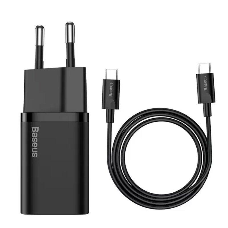Набір зарядний і кабель Baseus 25W Type-C Super Si Quick Charger Set (TZCCSUP-L01) чорний