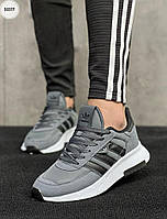Серые мужские кроссовки Adidas, демисезонные мужские кроссовки Адидас, повседневные мужские кроссовки текстиль