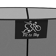 Батут FitToSky 252 см із внутрішньою сіткою та драбинкою 48 пружин. Чорний, фото 6