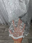 Однотонна мраморна вуаль тюль "Мрамор 3" на основі жакарду. Колір: сірий, фото 5