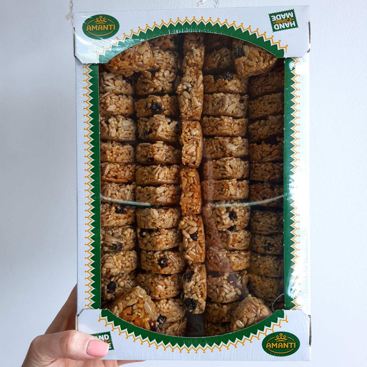 Козинак "Кріспі Сердечко" (насіння соняшника, льон, родзинки), фото 1