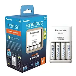 Зарядний пристрій для акумуляторів AA, AAA Panasonic Eneloop Advanced BQ-CC17 + Eneloop 4xAA 2000 mAh p K-KJ17MCD40E White