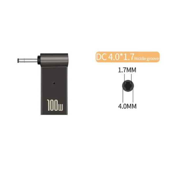 Перехідник STLab PD100W-4.0x1.7mm USB Type-C (мама) - DC Jack 4.0x1.7mm (тато) LENOVO для заряджання ноутбука