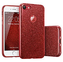 Мерехтливий чохол для iPhone 6/6S червоний з блискітками