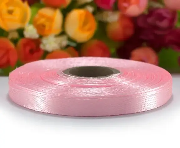 Атласна стрічка 6 мм (23 м.) світло-розовий, фото 1