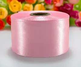 Атласна стрічка 40 мм (23 м.) світло рожевий