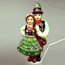 Скляна ялинкова іграшка Snegka Poland Танцююча пара, фото 4