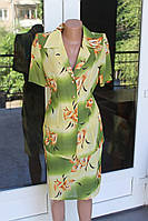 Костюм женский юбочный летний зеленый жакет и юбка код П191