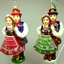 Скляна ялинкова іграшка Snegka Poland Танцююча пара, фото 5