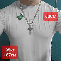 Масивний срiбний комплект хрестик та ланцюжок 925 проба, фото 6